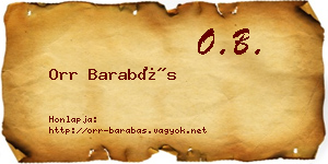 Orr Barabás névjegykártya